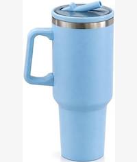 Totally 1.2 Litres Stainless Steel Vacuum Tumbler With Straw Blue