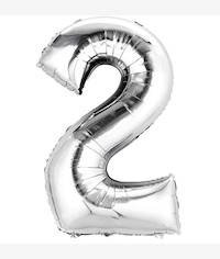 Casey 102cm Silver Balloon Number 2