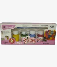 Bertand 6 x 25ml Assorted Poster Paint Colors Set