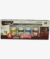 Bertand 6 x 25ml Assorted Acrylic Paint Colors Set