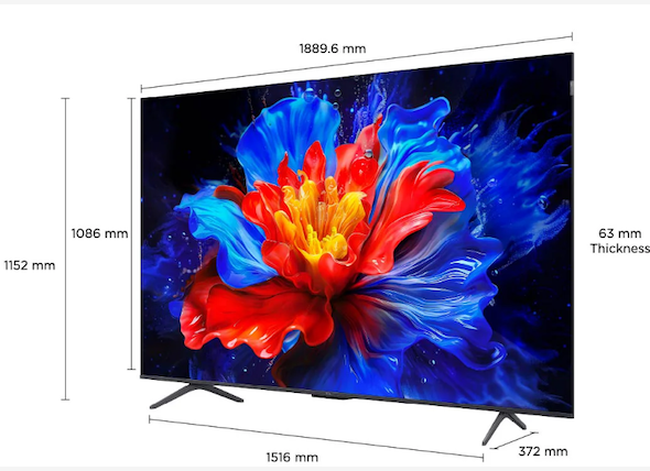 Esquire Technologies | TCL 85 Inch P8K QLED 144Hz Google LED TV