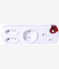Noble 4 Way Multiplug with Schuko Adaptor LED Power Indicator