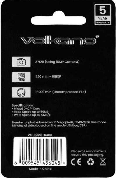 Volkano Micro Series 64GB MicroSD Card — image 2