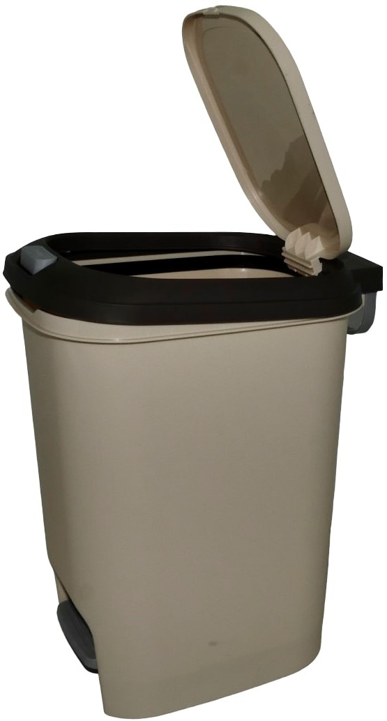 Casey 10 Litre Step On Pedal Waste Bin Beige And Brown — image 2