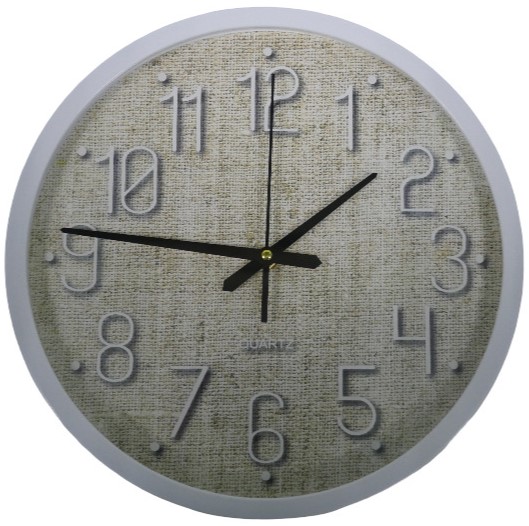 Casey Analog 30cm Round Face White with Black