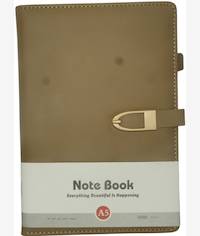 Brainware A5 Tan NoteBook With Magnetic Clip