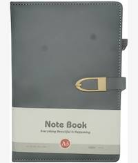 Brainware A5 Grey NoteBook With Magnetic Clip