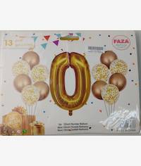 Casey 13pc Gold and White Balloon Set Nr.0