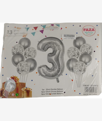 Casey 13pc Silver and White Balloon Set Nr.3