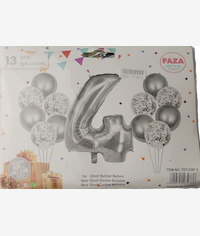 Casey 13pc Silver and White Balloon Set Nr 4
