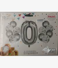 Casey 13pc Silver and White Balloon Set Nr.0