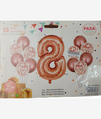 Casey 13pc Rose Gold and White Balloon Set Nr 8