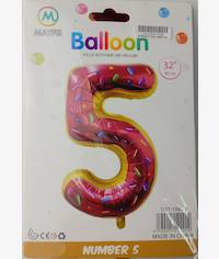 Casey 102cm Donut Balloon Number.5 Retail Packaging No