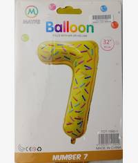 Casey 102cm Donut Balloon Number.7 Retail Packaging No