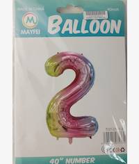 Casey 102cm Rainbow Balloon Number 2