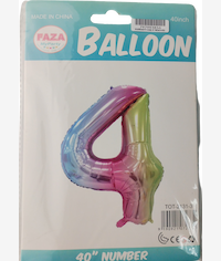 Casey 102cm Rainbow Balloon Number 4