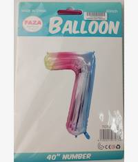 Casey 102cm Rainbow Balloon Number.7 Retail Packaging No