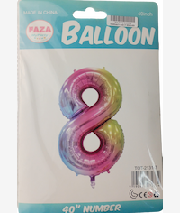 Casey 102cm Rainbow Balloon Number 8