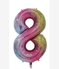 Casey 102cm Rainbow Balloon Number 8