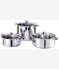 Salton 6 Piece Stainless Steel Family Potset