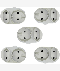 Noble 2 Pin European And Round Schuko Adaptor 5 Pack