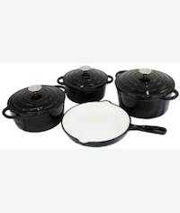 Totally 7 Piece Black Cast iron Cookware Set