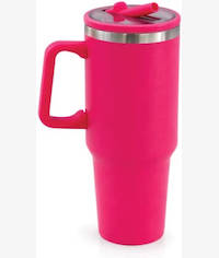 Totally 1.2 Litres Stainless Steel Vacuum Tumbler With Straw Pink